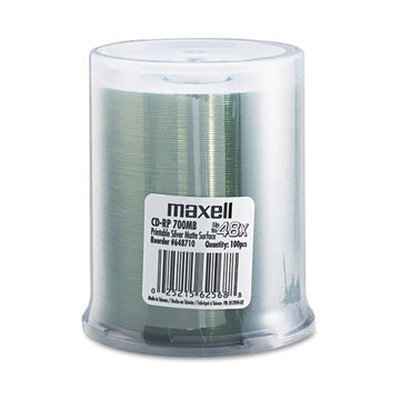 Maxell® Cd-r Printable Recordable Discs, 700 Mb-80 Min, 48x, Spindle, Matte Silver, 100-pack freeshipping - TVN Wholesale